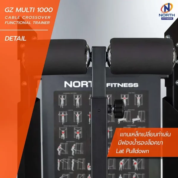เคเบิ้ลครอส North Fitness รุ่น GZ MULTI 1000 - โครงสร้างเหล็ก ครบทุกฟังก์ชั่น - Image 16