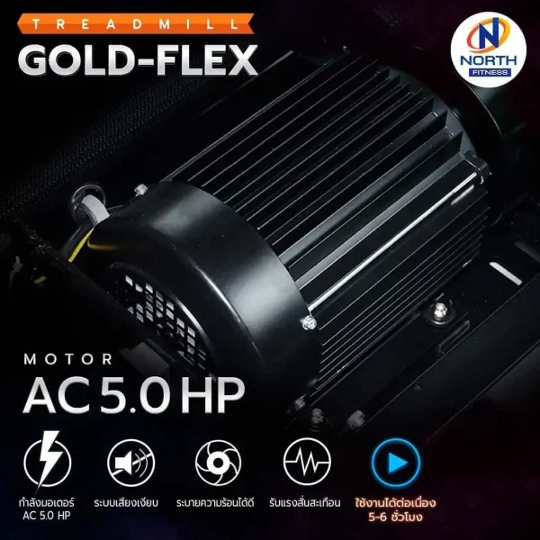 ลู่วิ่งไฟฟ้า North Fitness รุ่น GOLD-FLEX - วิ่งนุ่ม รับแรงกระแทกดี - Image 6
