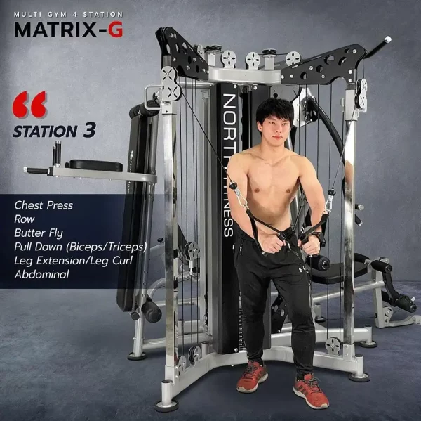 ชุดยิม 4 สถานี North Fitness รุ่น MATRIX-G - โครงสร้างเหล็ก ฟังก์ชั่นจัดเต็ม - Image 9
