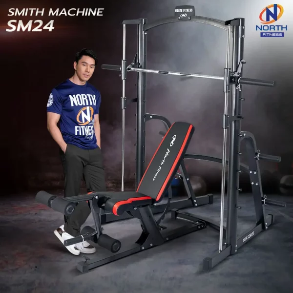 เครื่องออกกำลังกาย Smith Machine North Fitness รุ่น SM24 - โครงสร้างเหล็ก ไม่โครงเครง ปลอดภัย - Image 3