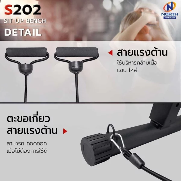 ม้าซิทอัพ North Fitness รุ่น S-202 - เบาะใหญ่ รองรับน้ำหนักได้ดี - Image 6