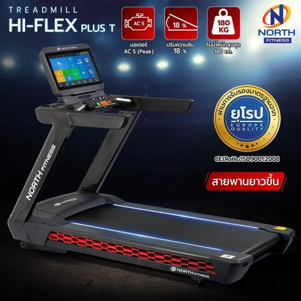 ลู่วิ่งไฟฟ้า North Fitness รุ่น Hi-Flex Plus T -มาตรฐานการผลิตสูง ดีไซน์สวย ฟังก์ชั่นครบ - Image 3