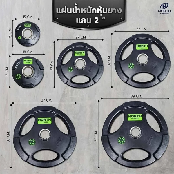 แผ่นน้ำหนัก Rubber North Fitness - Image 7