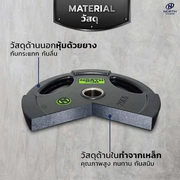 แผ่นน้ำหนัก Rubber North Fitness - Image 9