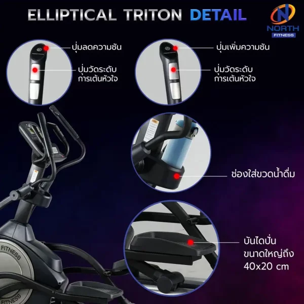 เครื่องเดินวงรี North Fitness รุ่น Triton - เดินสนุก มีลำโพงMP3 - Image 6